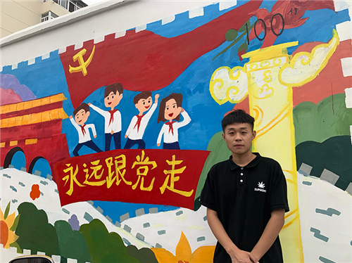 青岛理工大学艺术与设计学院开展“以艺术之美 传承党史之光”主题墙绘活动(图3)